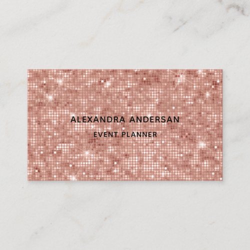 Elegant Blush Pink Rose Gold Metal Dots Pattern Business Card