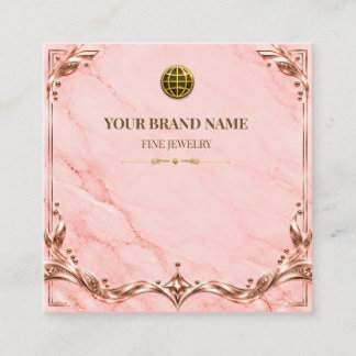 Elegant Blush Pink Rose Gold Necklace Card