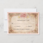 Sage Green Leafy Crest Monogram Wedding RSVP Card