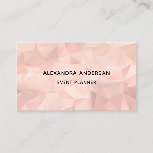 Elegant Blush Pink Rose Gold Triangle Professional Business Card