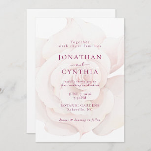 Elegant Blush Pink Rose Watercolor Floral Wedding Invitation