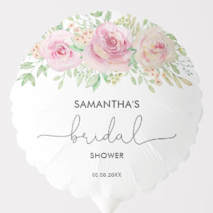 Elegant blush pink roses bridal shower balloon