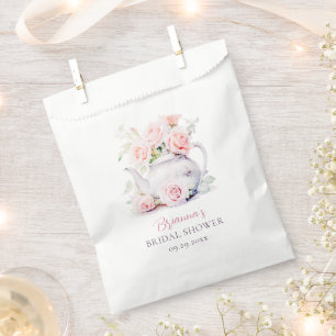 Elegant Blush Pink Roses Bridal Shower Favor Bag