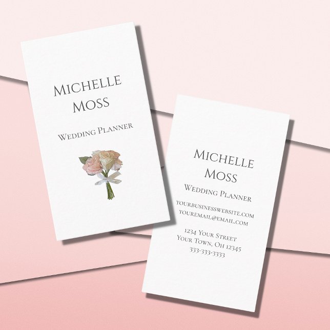 Elegant Blush Pink Roses Floral  Business Card (Creator Uploaded)