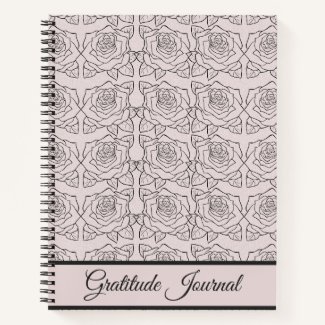 Elegant Blush Pink Roses Gratitude Journal