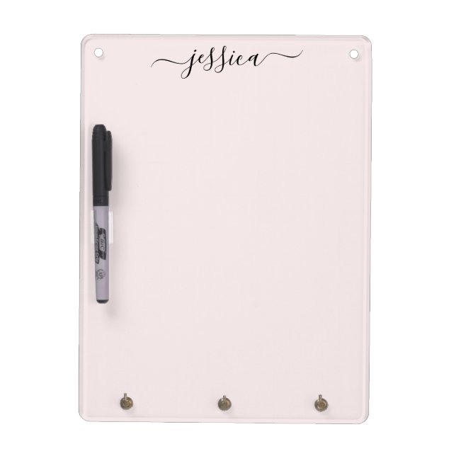 Elegant blush pink script name dry erase board (Front)