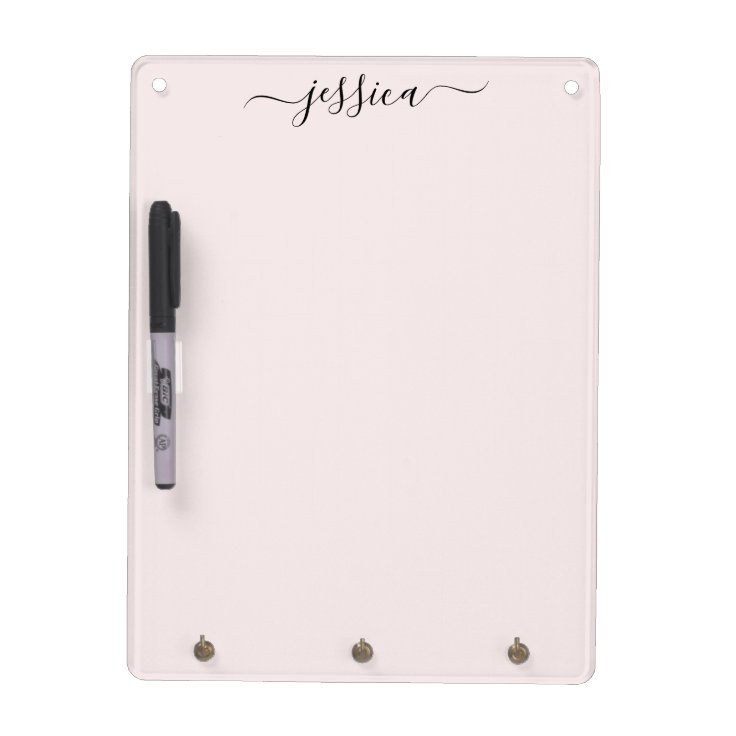 Elegant blush pink script name dry erase board | Zazzle
