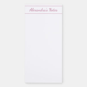 Elegant Blush Pink Script Personalized Border Magnetic Notepad