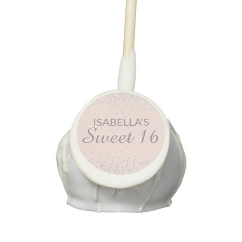 Elegant Blush Pink Silver Glitter Sweet 16 Girls Cake Pops