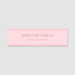 Elegant Blush Pink Simple Chic Template Minimalist Name Tag