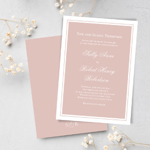 Elegant Blush Pink Simple Script Wedding  Invitation