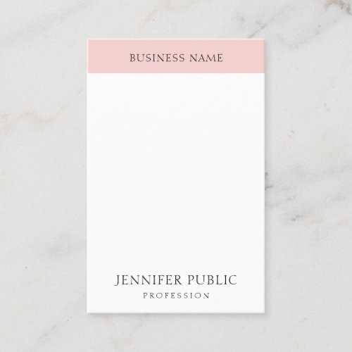Elegant Blush Pink Simple Template Trendy Modern Business Card