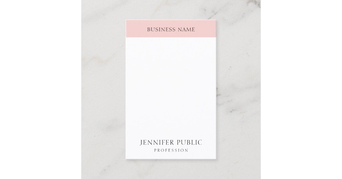 Elegant Blush Pink Simple Template Trendy Modern Business Card | Zazzle