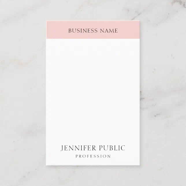 Elegant Blush Pink Simple Template Trendy Modern Business Card | Zazzle