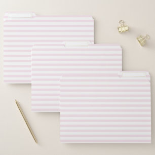 Elegant Blush Pink Striped File Folder