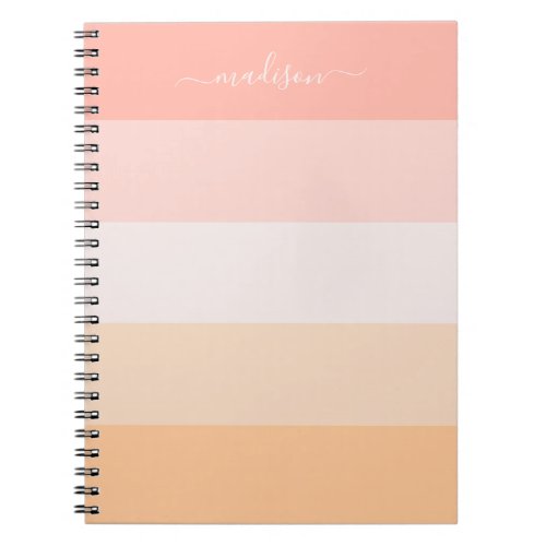 Elegant blush pink striped name notepad notebook