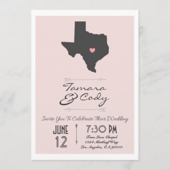 Elegant Blush Pink Texas Wedding Invitation by Mintleafstudio at Zazzle