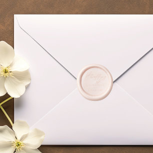 Elegant Blush Pink The Wedding Of Personalized Wax Seal Stamp