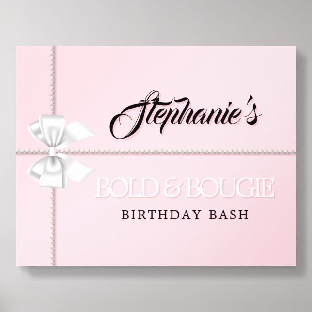 Elegant Blush Pink Tiffany Theme Birthday Party Acrylic Photo Tile (Front Set)