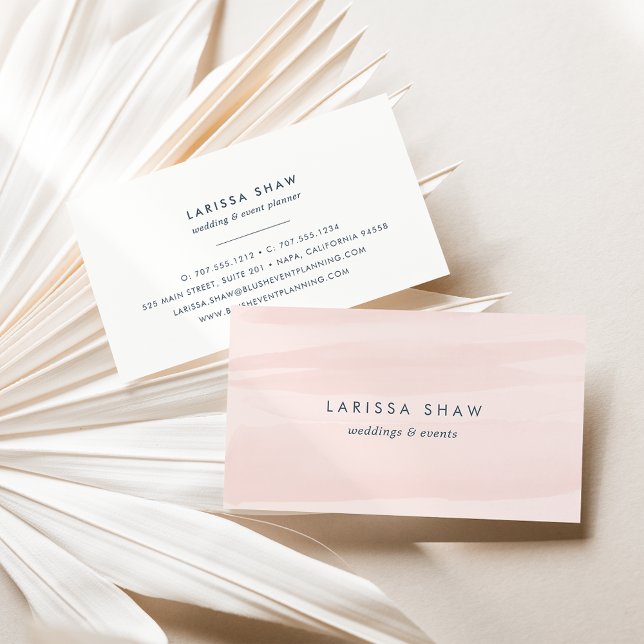 Elegant Blush Pink Watercolor Business Card (Creator Uploaded)