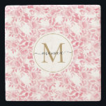 Elegant Blush Pink Watercolor Floral Gold Monogram Stone Coaster<br><div class="desc">This beautiful and stunning blush pink watercolor floral pattern will be perfect for making your kitchen and dining table look more elegant, stylish and vintage. Personalize with your name, monogram, initial and text. You can use it for wedding invitation, birthday party and anniversary celebration. Decorate napkins, cups, coasters and more...</div>