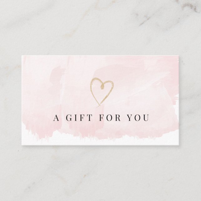 Elegant Blush Pink Watercolor Gift Certificate (Front)
