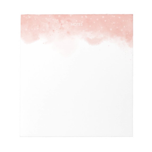 Elegant Blush Pink Watercolor Splash Personalized  Notepad (Front)