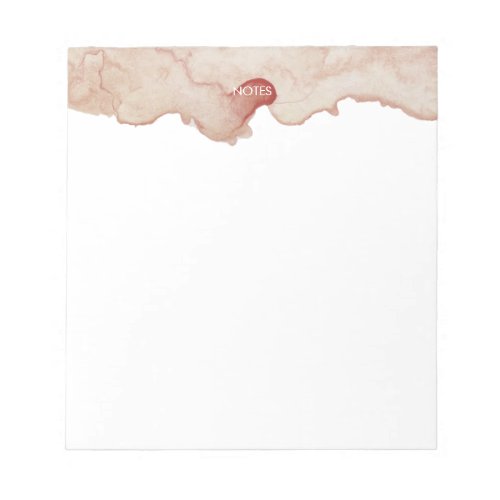 Elegant Blush Pink Watercolor Splash Personalized  Notepad