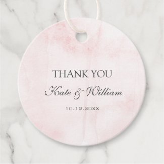 Elegant Blush Pink Watercolor Wedding Favor Tag