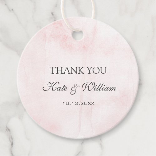 Elegant Blush Pink Watercolor Wedding Favor Tag