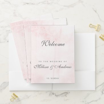 Elegant Blush Pink Watercolor Wedding Welcome