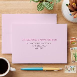 Elegant Blush Pink Wedding Addressed Invitation Envelope
