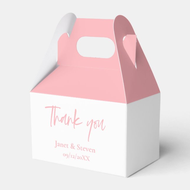 Elegant Blush Pink Wedding  favor box (Front Side)