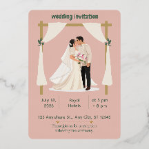 Elegant Blush Pink Wedding Invitation| Romantic 