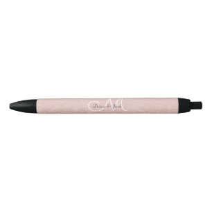 Elegant Blush Pink Wedding Monogram Pen