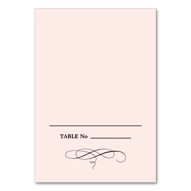 Elegant Blush Pink  Wedding Place Cards (Front)