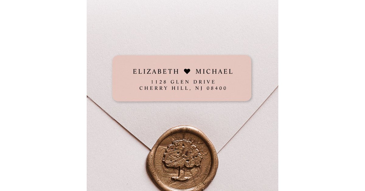 Elegant Blush Pink Wedding Return Address Label | Zazzle