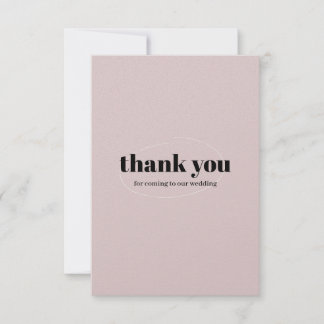 Elegant Blush Pink Wedding Thank You Card