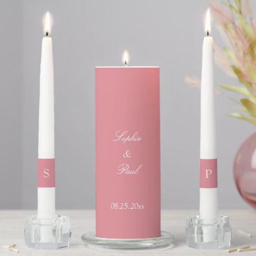 Elegant Blush Pink Wedding Unity Candle Set