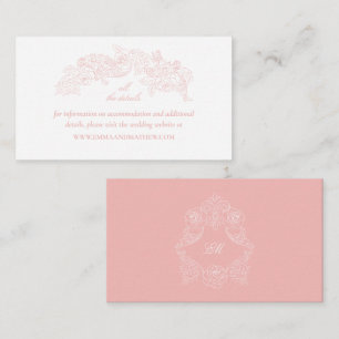 Elegant Blush Pink Wedding Website Enclosure Card