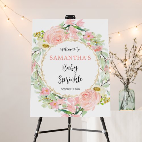 Elegant blush pink white floral baby sprinkle foam board