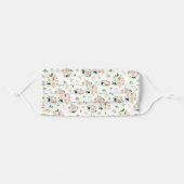 Elegant Blush Pink White Floral Beautiful Pattern Adult Cloth Face Mask (Front, Folded)