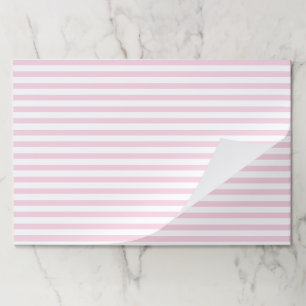 Elegant Blush Pink & White Striped Paper Placemat