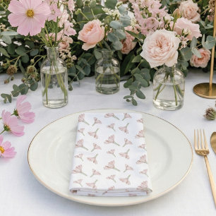 Elegant Blush Pink Wildflower Pattern Wedding Cloth Napkin