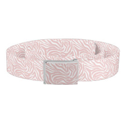Elegant Blush Pink Zebra White Animal Print Belt