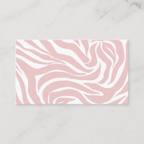 Elegant Blush Pink Zebra White Animal Print Business Card