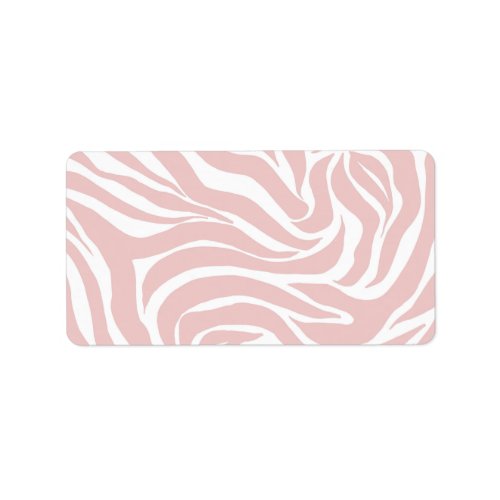 Elegant Blush Pink Zebra White Animal Print Label