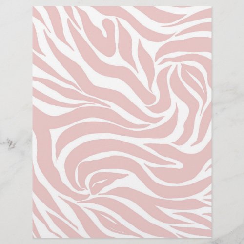 Elegant Blush Pink Zebra White Animal Print Letterhead