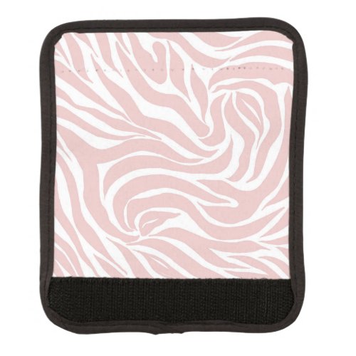 Elegant Blush Pink Zebra White Animal Print Luggage Handle Wrap