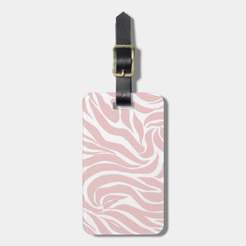 Elegant Blush Pink Zebra White Animal Print Luggage Tag
